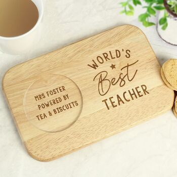 Personalised 'World's Best' Wooden Coaster Tray, 3 of 3