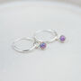 Sterling Silver And Birthstone Mini Hoop, thumbnail 1 of 11