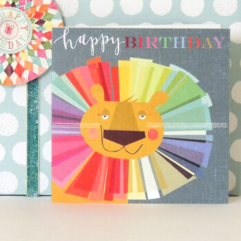Happy Birthday Lion Greetings Card, 5 of 5
