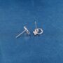 925 Silver Apple Cz Stud Earrings, thumbnail 6 of 7