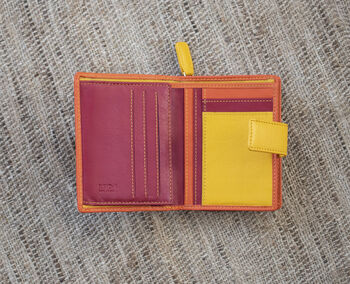 Personalised Orange Small Leather Purse Wallet, 4 of 12