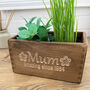Carved Beech Wood Pot Planter For Mum, thumbnail 2 of 5