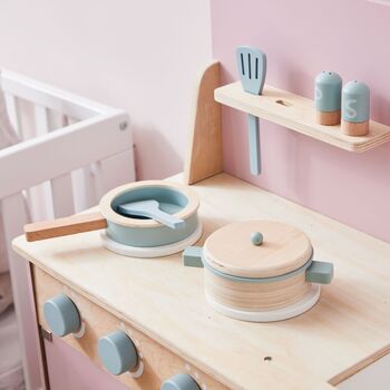 Personalised Pink Wooden Kitchen Play Set, 3 of 3