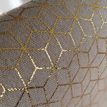 Cotton Table Runner Gold Geometric Pattern, 3 of 10