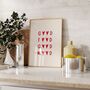 Good Food Good Mood Wall Print | Red And Olive Green, thumbnail 1 of 3
