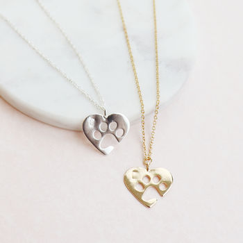 Personalised Paw Print Heart Necklace, 5 of 11