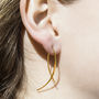 Wishbone Wire Gold Plated Silver Drop Earrings, thumbnail 1 of 3