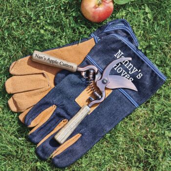 Personalised Copper Pruner And Gloves Set, 2 of 6
