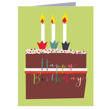 Mini Green Happy Birthday Cake Card, 2 of 4