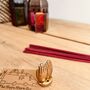 Mini Brass Ganesha In Palms Incense Joss Stick Holder, thumbnail 3 of 10
