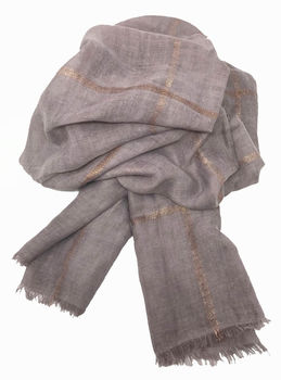 Rose Gold Checked Foil Personalised Scarf, 7 of 8