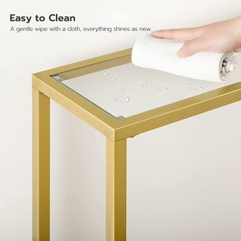 Gold Hallway Tempered Glass Console Entryway Table, 6 of 9