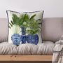 Chinoiserie Vase Trio No4 Oriental Cushion, thumbnail 1 of 4