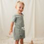 Children's Sage Green Towelling Two Piece, thumbnail 1 of 6