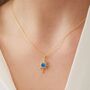 Blue Opal Northernstar Sterling Silver Pendant Necklace, thumbnail 3 of 5