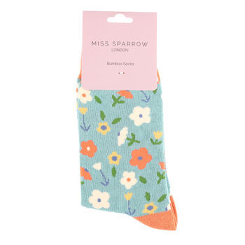 Ditsy Floral Bamboo Socks, 2 of 4