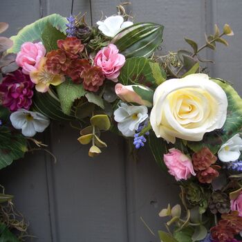 Summer Wedding Rosey Posy Decorative Wreath, 3 of 8