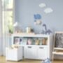 Toy Storage Unit Kids Bookcase With Drawers Wheels, thumbnail 3 of 6
