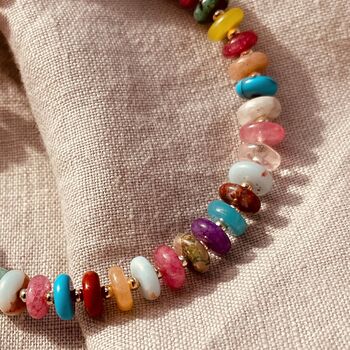 New Rainbow Agate Bead Bracelet, 4 of 5