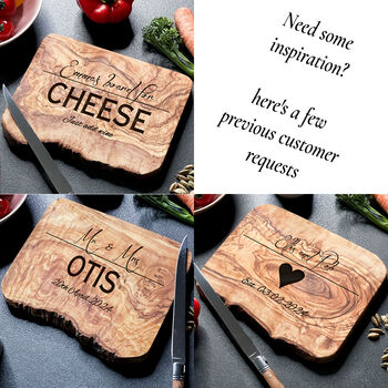 Personalised Olive Wood Chopping/Cheese Board, 7 of 11