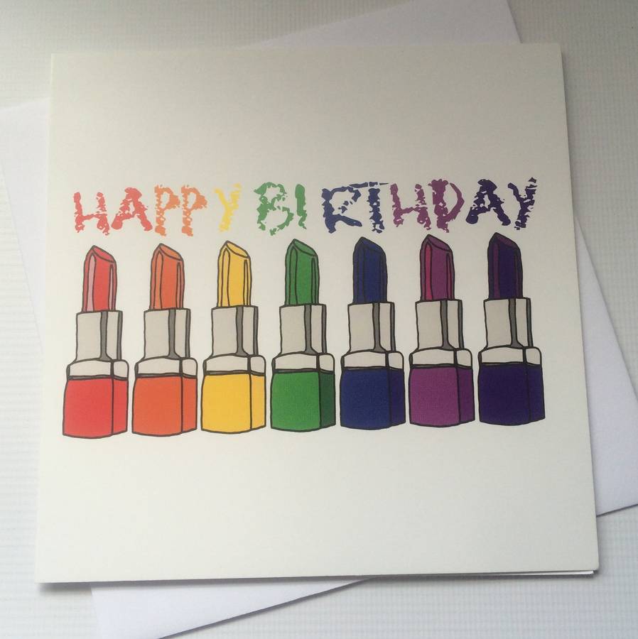 Rainbow Lipsticks Birthday Card By Rael And Pappie