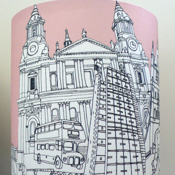 London Hand Drawn Lampshade Pink, 6 of 8