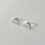 Sterling Silver Croissant Micro Stud Earrings, thumbnail 2 of 4