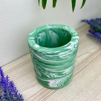 Emerald Green Marbled Pen Pot, 4 of 7