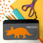 Personalised Triceratops Dinosaur Fabric Pencil Case, thumbnail 1 of 11