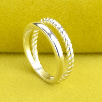 Sterling Silver Double Band Ring, 6 of 8