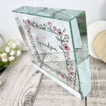 Personalised Any Message Flowers Crystal Token For Mother's Day, Birthdays And Memorials, 7 of 8