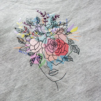Flower Head Line Drawing T Shirt, 4 of 4