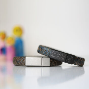 Gifts For Him Personalised Leather Bracelet, 5 of 10