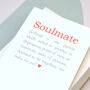 Soulmate Definition Anniversary Valentine's Card, thumbnail 3 of 7