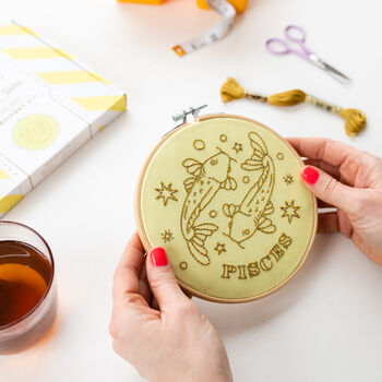 Pisces Zodiac Embroidery Hoop Kit, 3 of 6