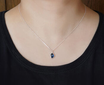 Blue Montana Sapphire Necklace In Sterling Silver, 3 of 3