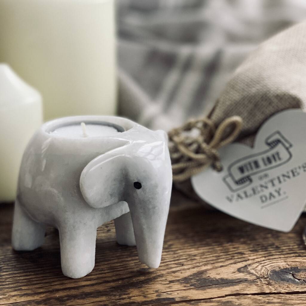 two elephant marble t light holders by marbletree
