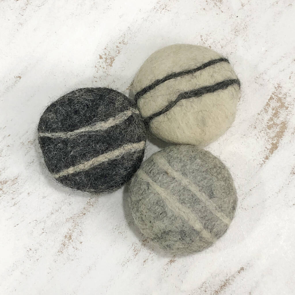 Fair Trade Eco Natural Wool Felted Soap Marble Pebble By Aura Que