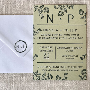 Minimalist Wedding Invitation Stamp, 8 of 9