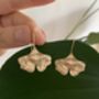 Ginkgo Leaf Earrings, thumbnail 5 of 6