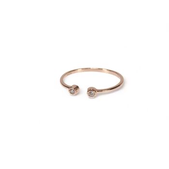 Double Cz Rings, Rose Or Gold Vermeil 925 Silver, 4 of 8