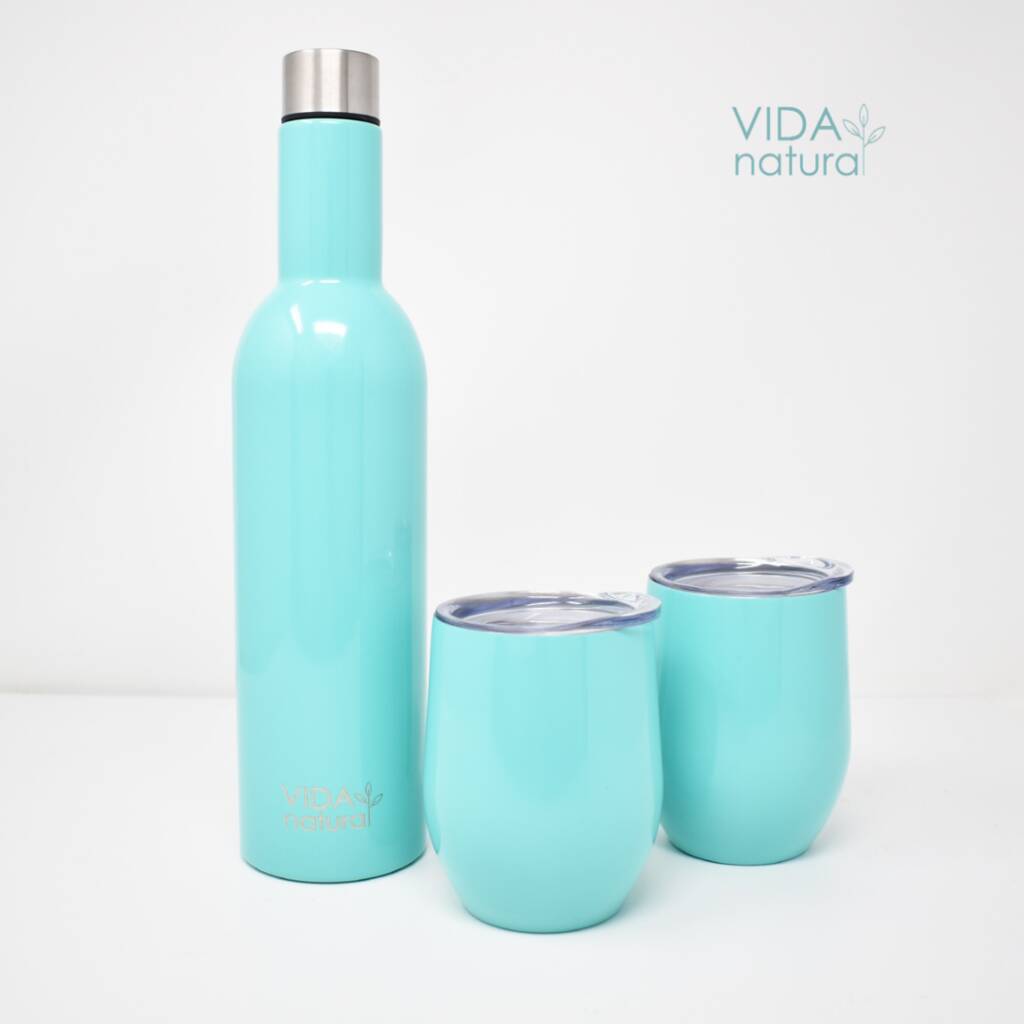 Stainless Steel Bottle And Tumbler Set Turquoise, 1 of 3