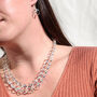 Graduated Sterling Silver Wide Link Necklace, thumbnail 5 of 10