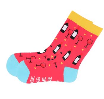 Bring Wine Novelty Fun Socks Size Five To Nine, 3 of 5