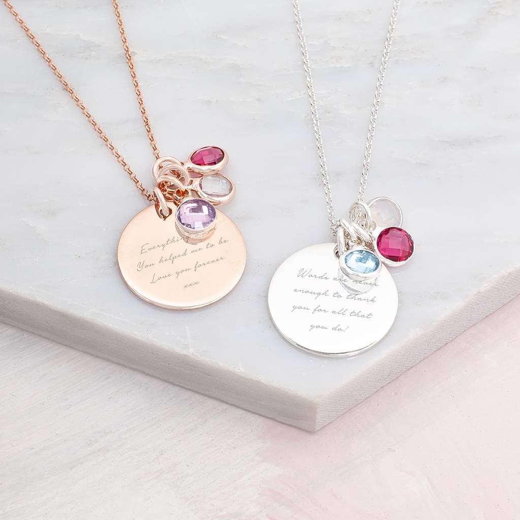 Personalised Family Birthstone Message Necklace By Bloom Boutique