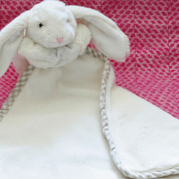 Personalised Embroidery Bunny Cream Toy Soother, Boxed, 7 of 12