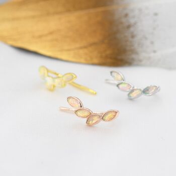 Opal Marquise Crawler Earrings In Sterling Silver, 5 of 12