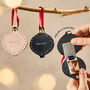 Personalised Baby's First Christmas Leather Photo Bauble, thumbnail 1 of 2