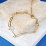 Gold Engraved Paperclip Bracelet, thumbnail 2 of 8