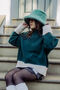 Green Colour Block Jumper, thumbnail 1 of 6